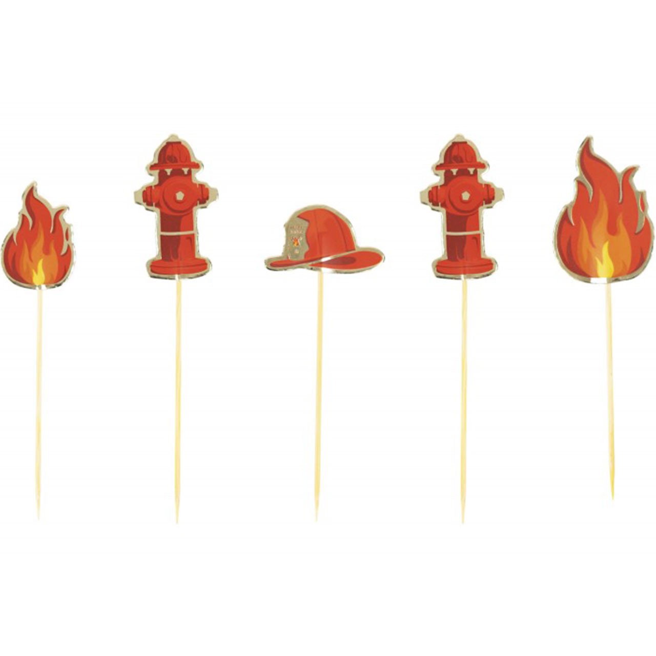 6 Fire Engine Cake Toppers 