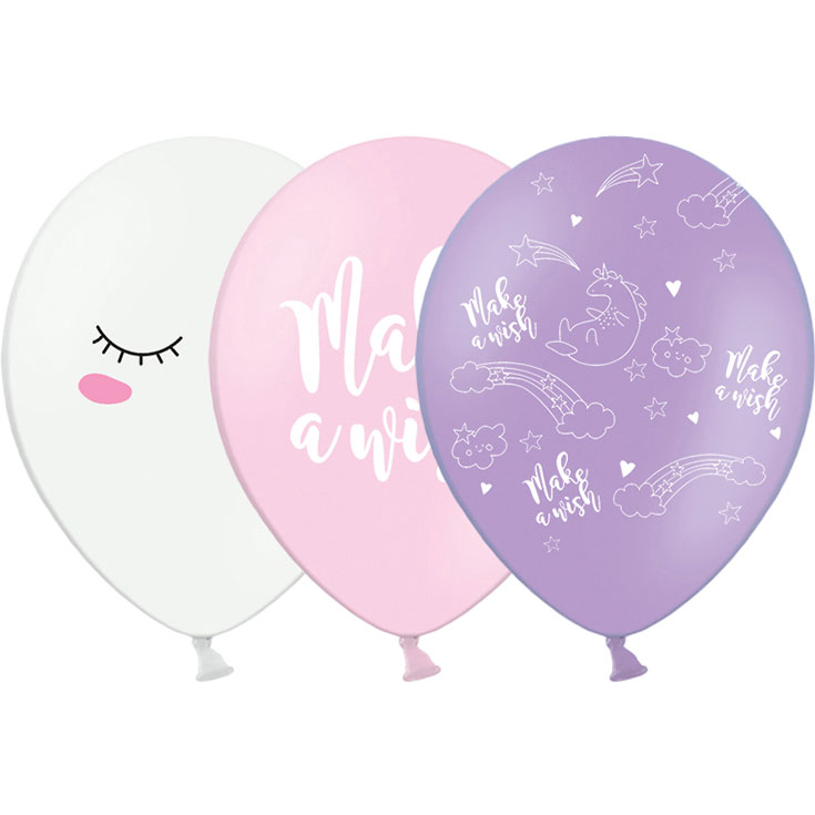 6 Assorted Unicorn Balloons