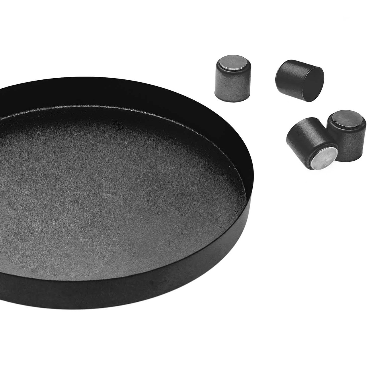 Metal Tray and Candle Holders - Black