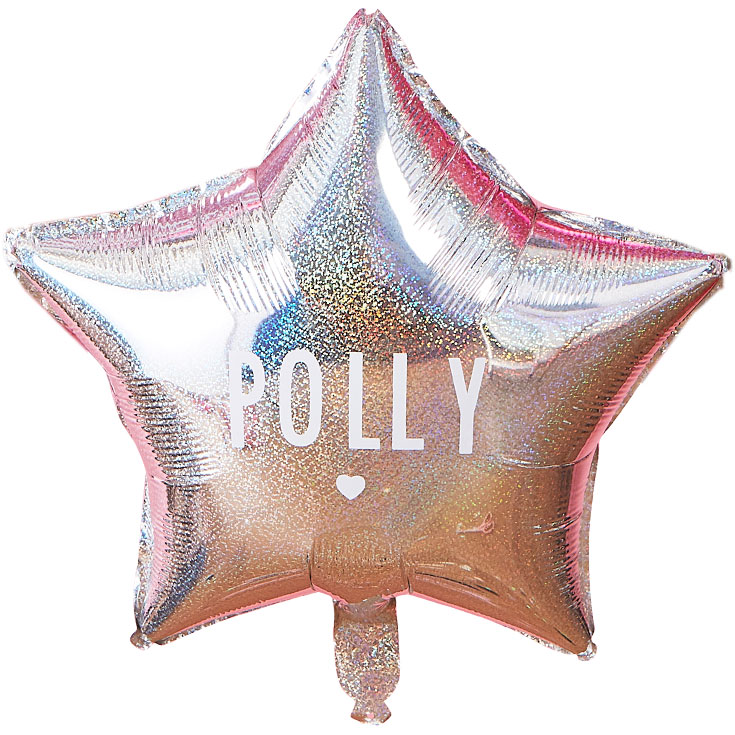 6 Personalisable Pink & Silver Star Foil Balloons