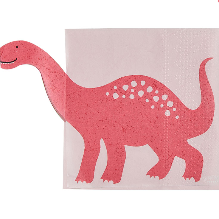 16 Pink Dino Napkins