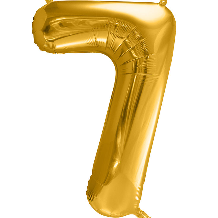 Foil Balloon Number 7 - Gold - 86 cm