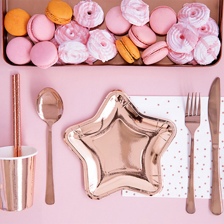 6 small Rose Gold Star Plates