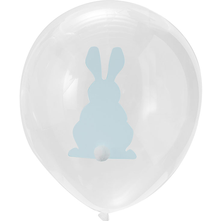 9 Bunny Balloons with Pom Pom Tails