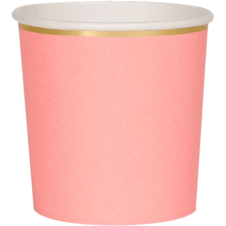 8 Neon Coral Tumbler Cups