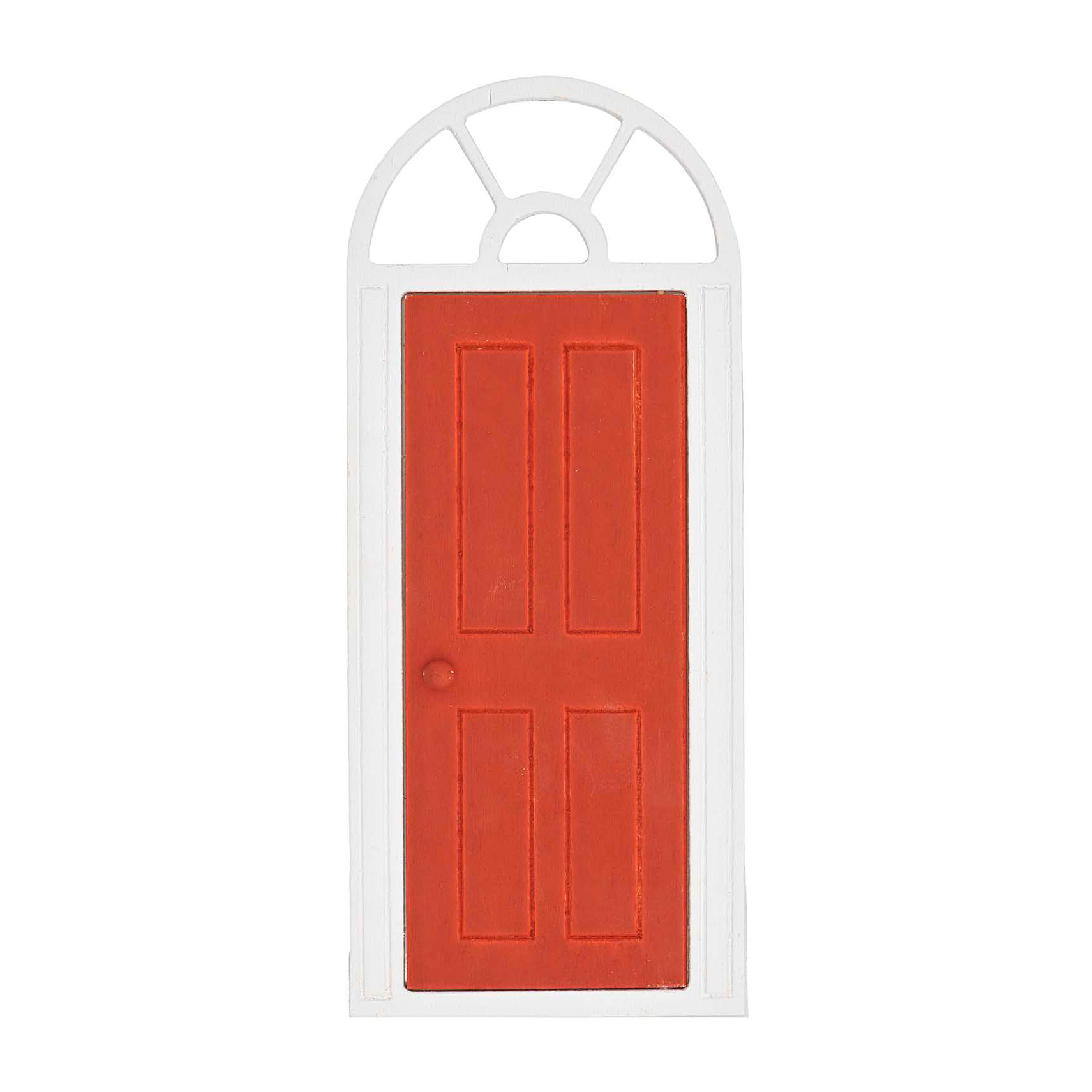 Rundbogentür mit Fenster - Rot & Weiß