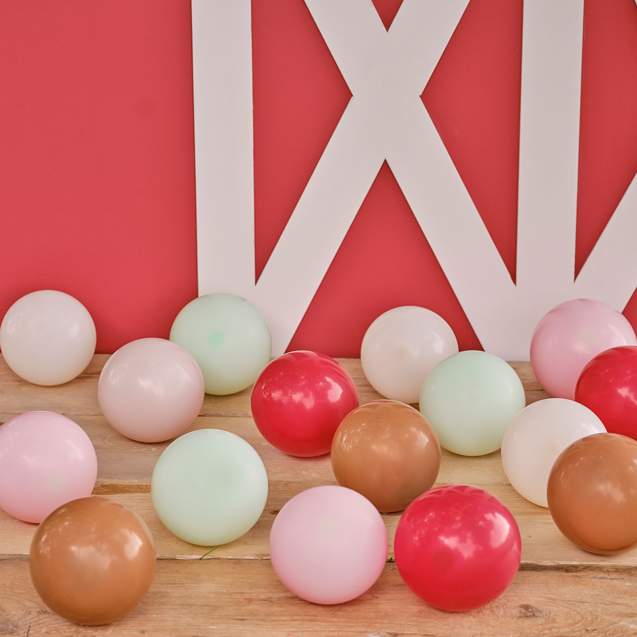 Mini Balloons - Red, Green, Nude & Brown