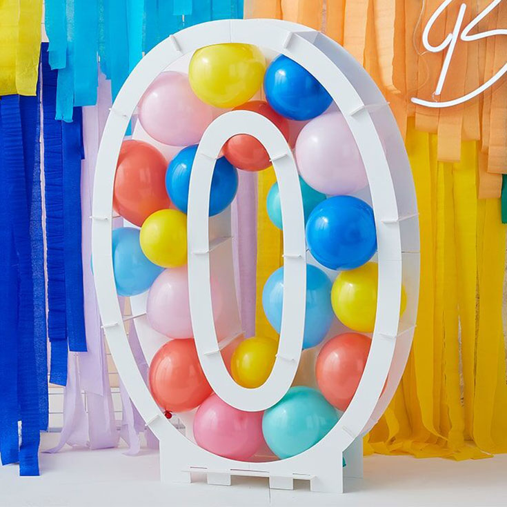 Balloon Mosaic Number  "0" Stand 