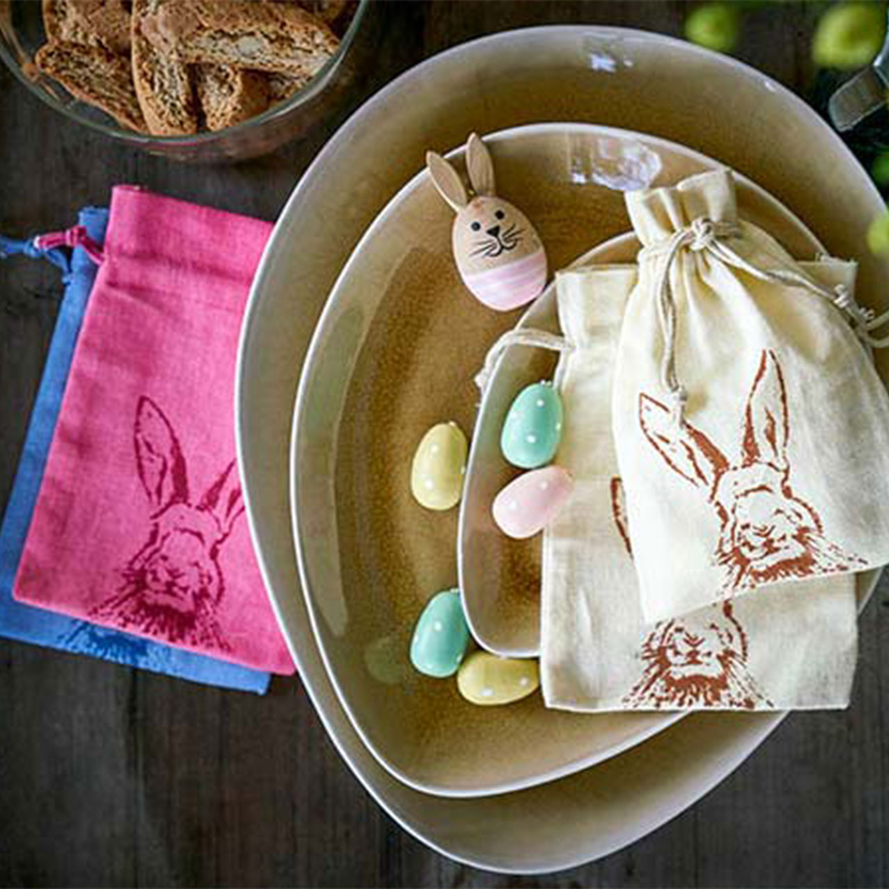 Gift Bag - Cream & Brown Bunny