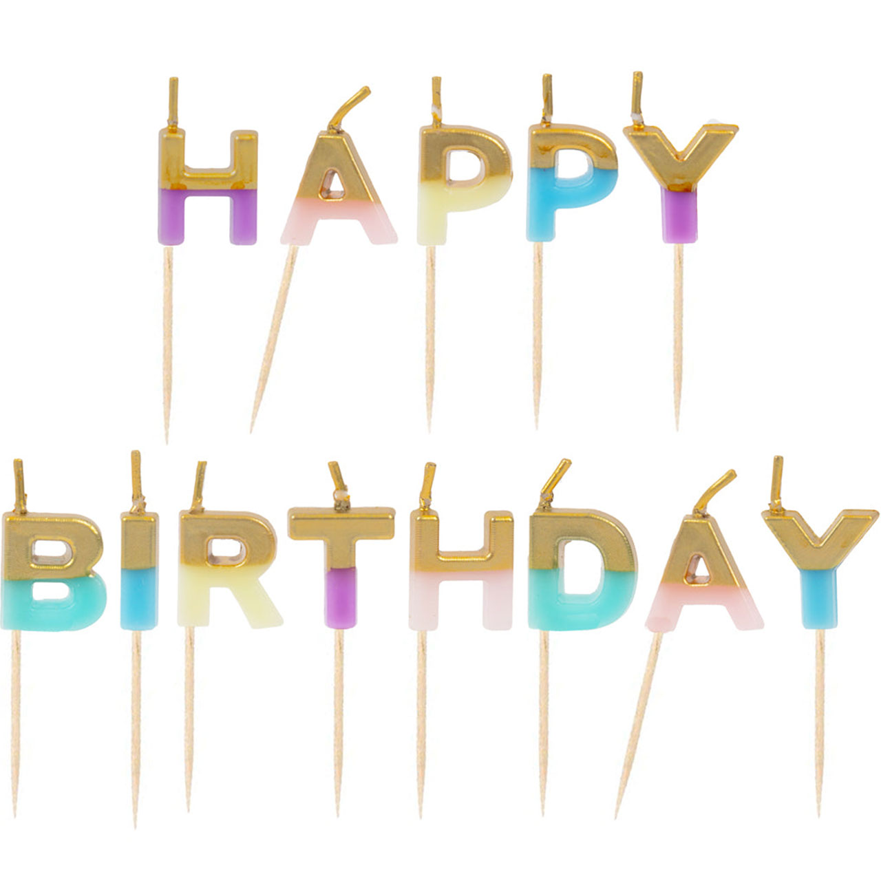 Happy Birthday Kerzen Pastell