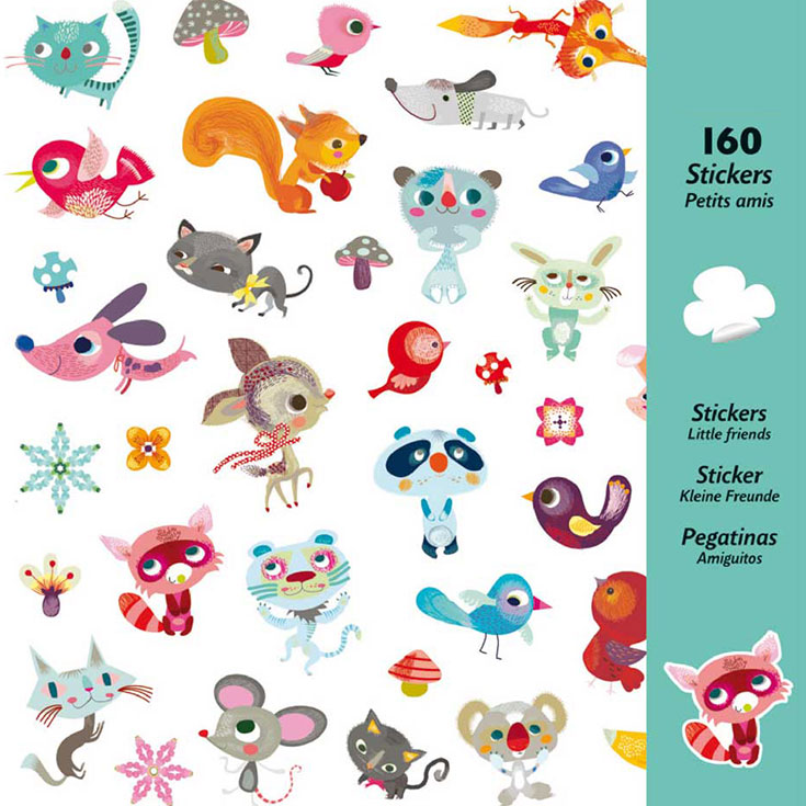 160 Small Animal Friends Stickers