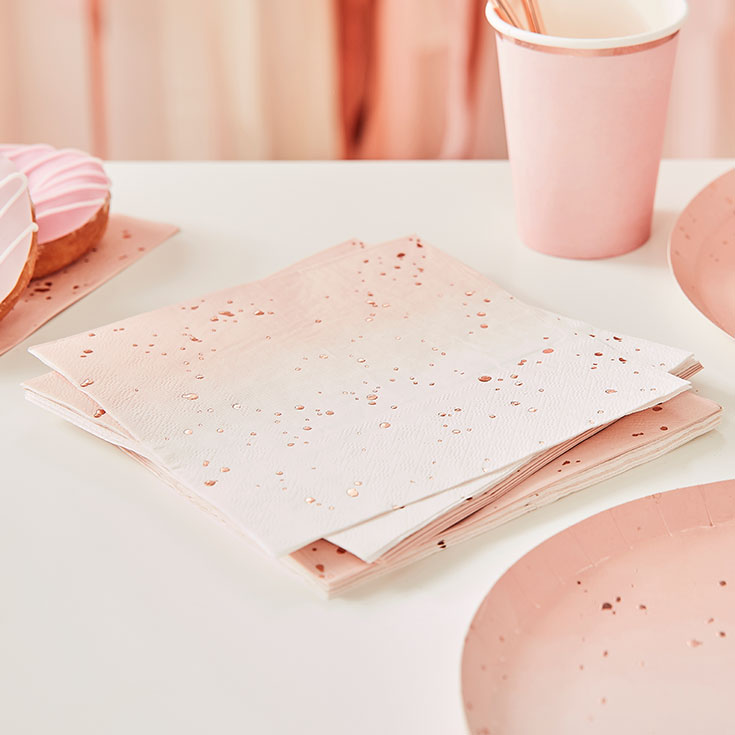 16 Ombre Pink Napkins