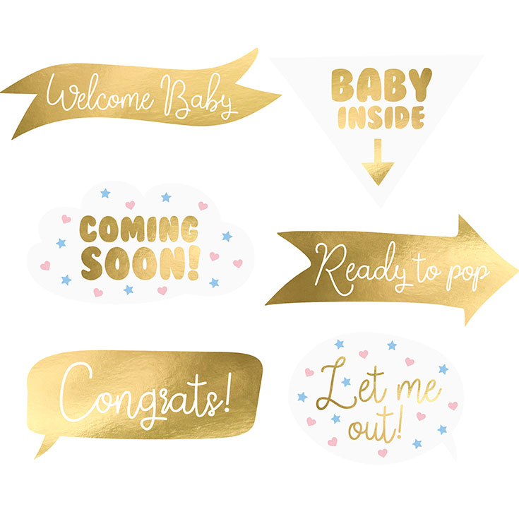 6 Baby Shower Photo Props