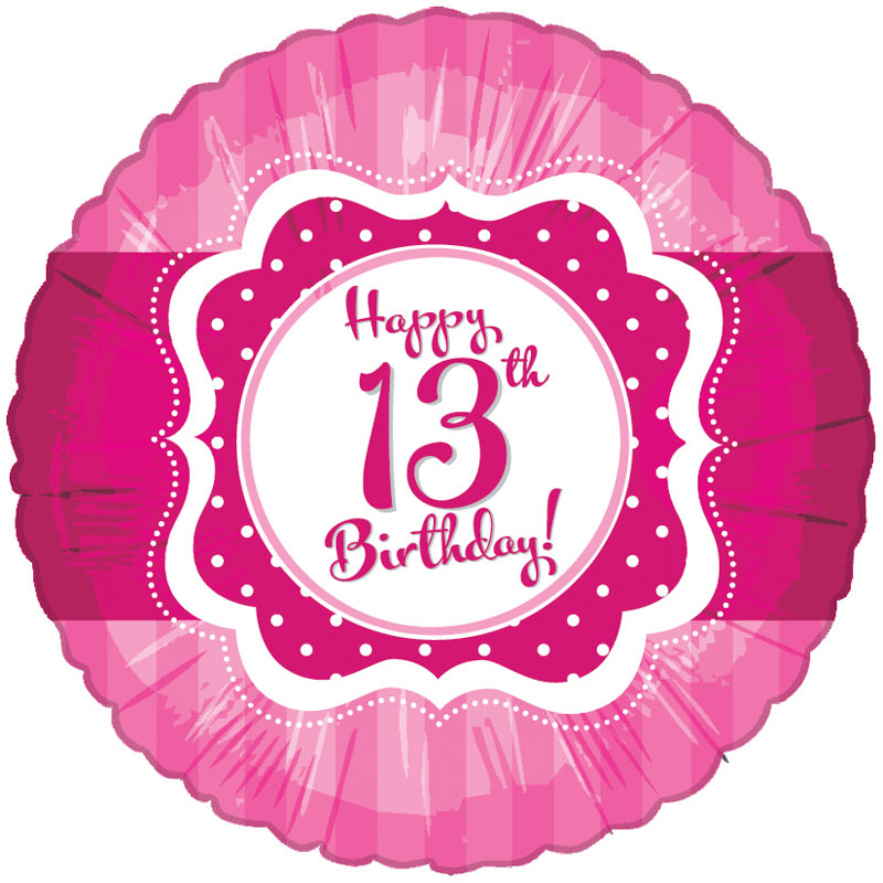 Folienballon Happy 13th Birthday!