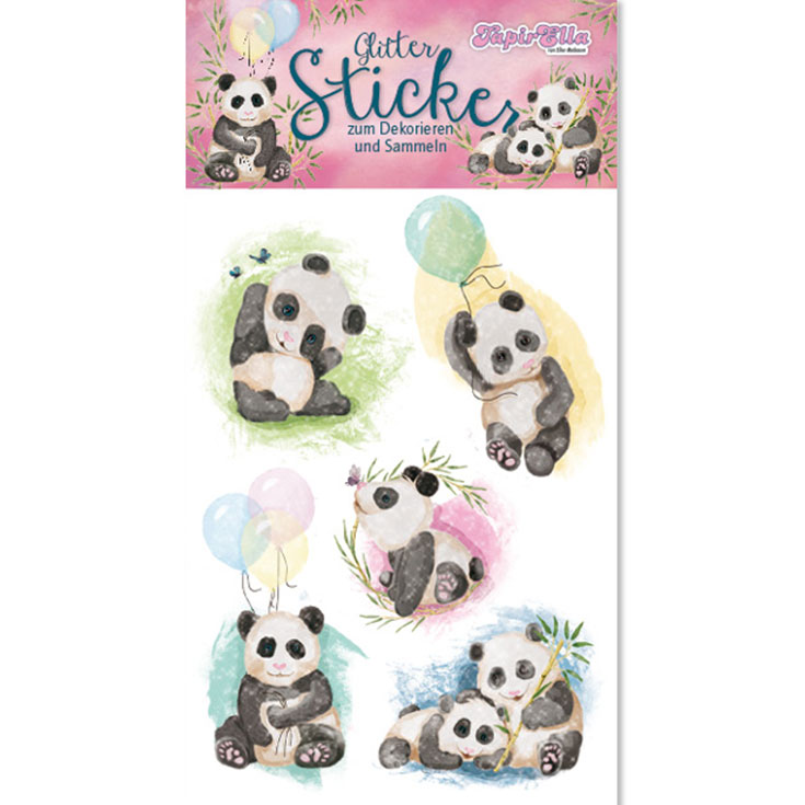 Glitter Panda Stickers