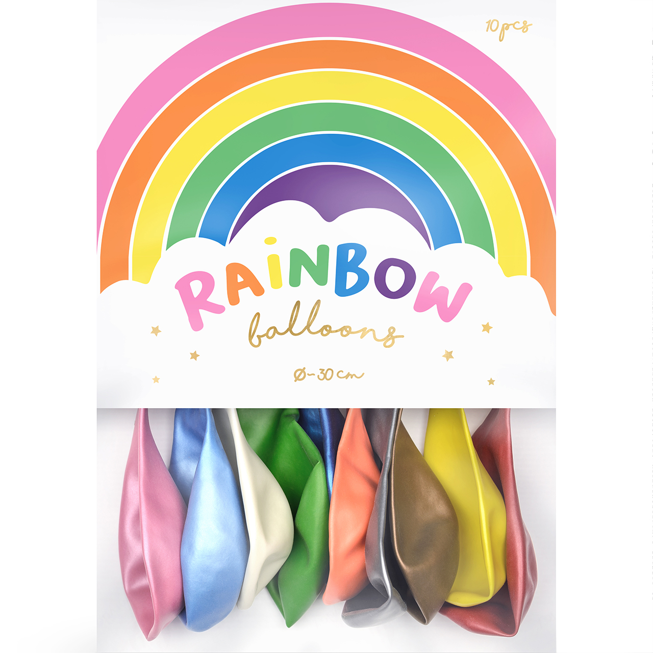 Latex Balloons - Metallic Rainbow