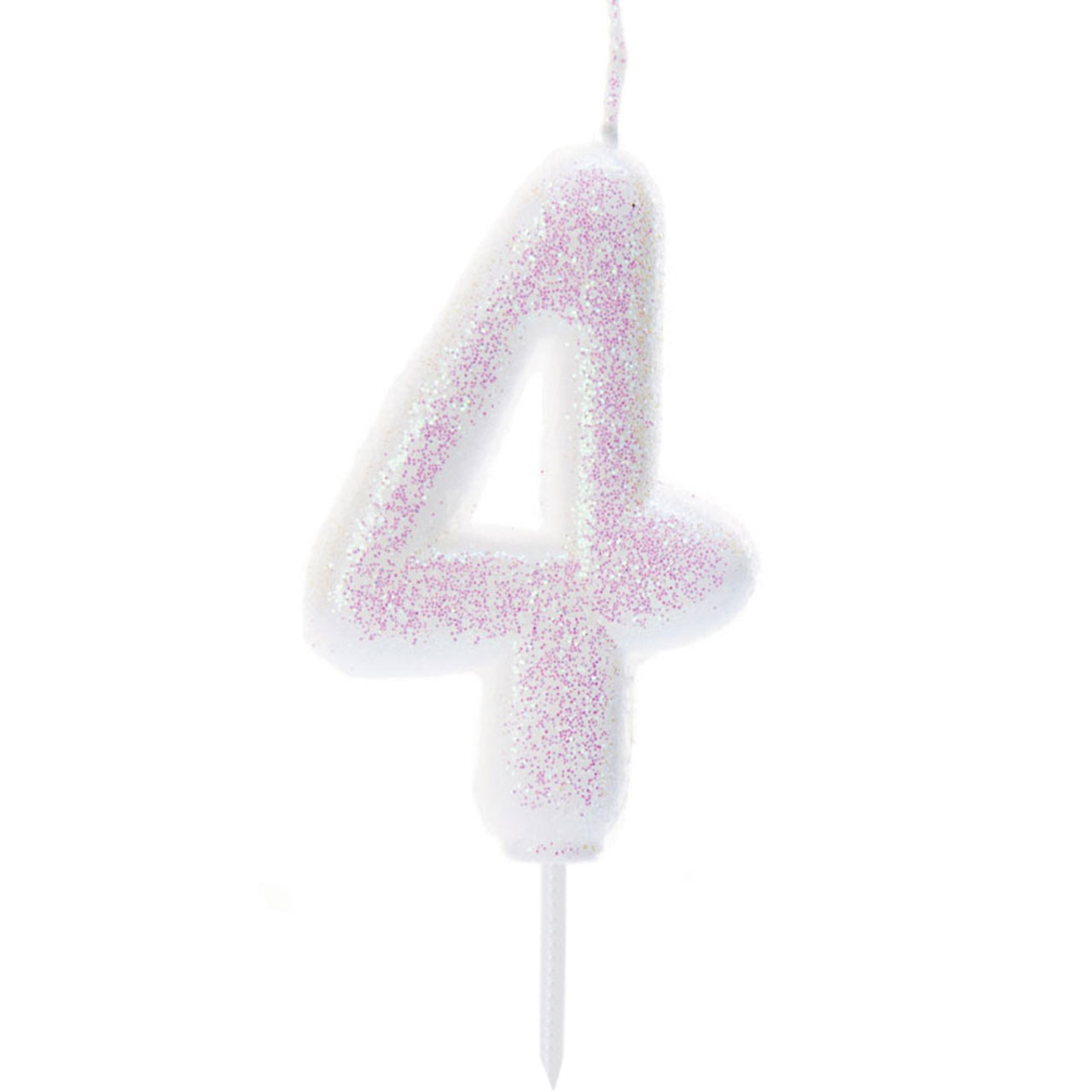Number Candle 4 - Iridescent Glitter