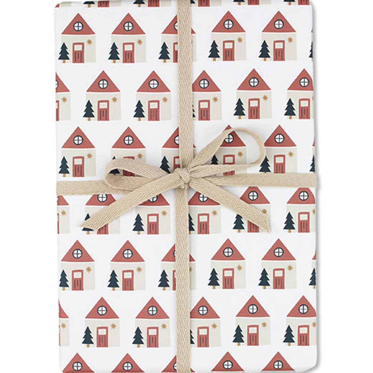 Wrapping Paper - Rose Xmas Houses 