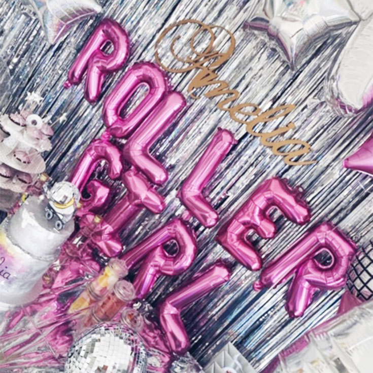  Ballongirlande - Pink Roller Girl 