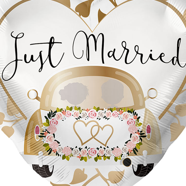 "Just Married" Heart Foil Balloon 