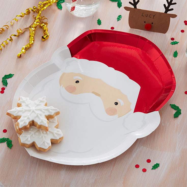 8 Silly Santa Plates