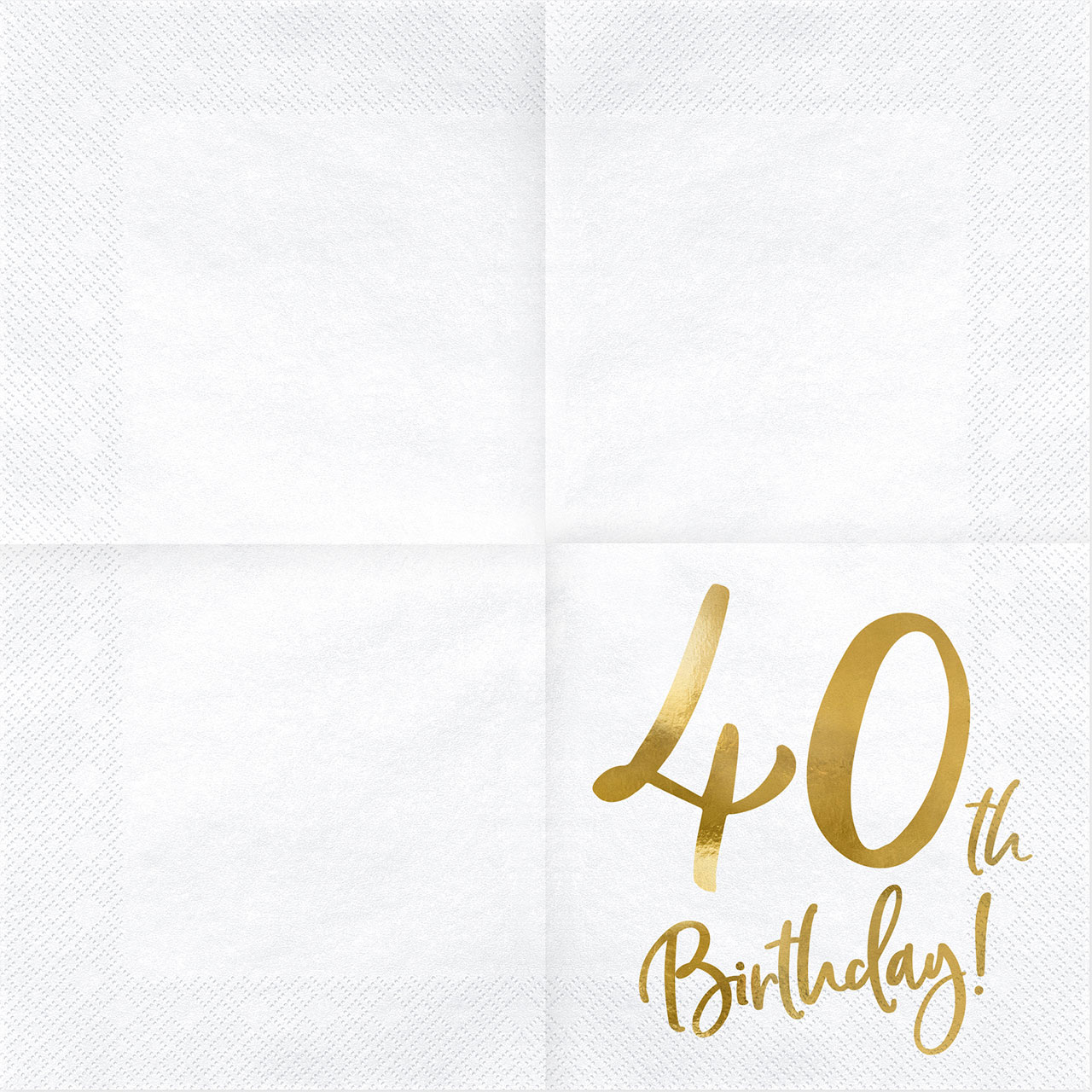 Napkins - Gold & White "40"