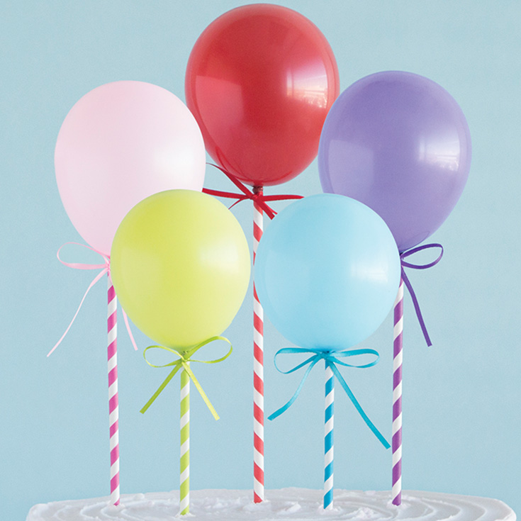 5 Mini Balloon Cake Toppers