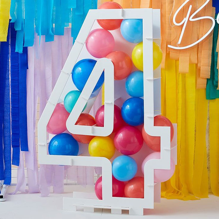 Balloon Mosaic Number  "4" Stand 