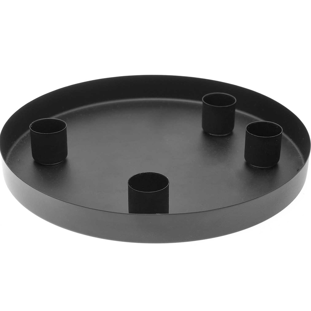 Metal Tray and Candle Holders - Black
