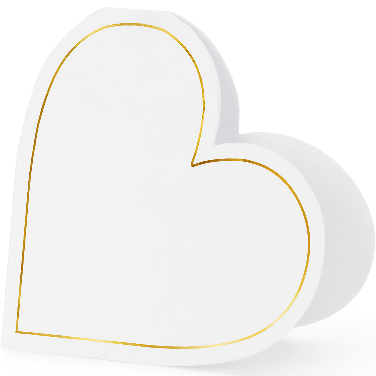 Place Cards - White & Gold Hearts 