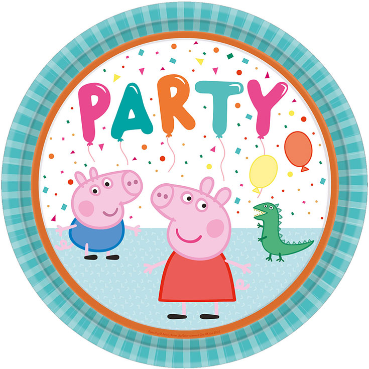 8 große Teller Peppa Pig Party