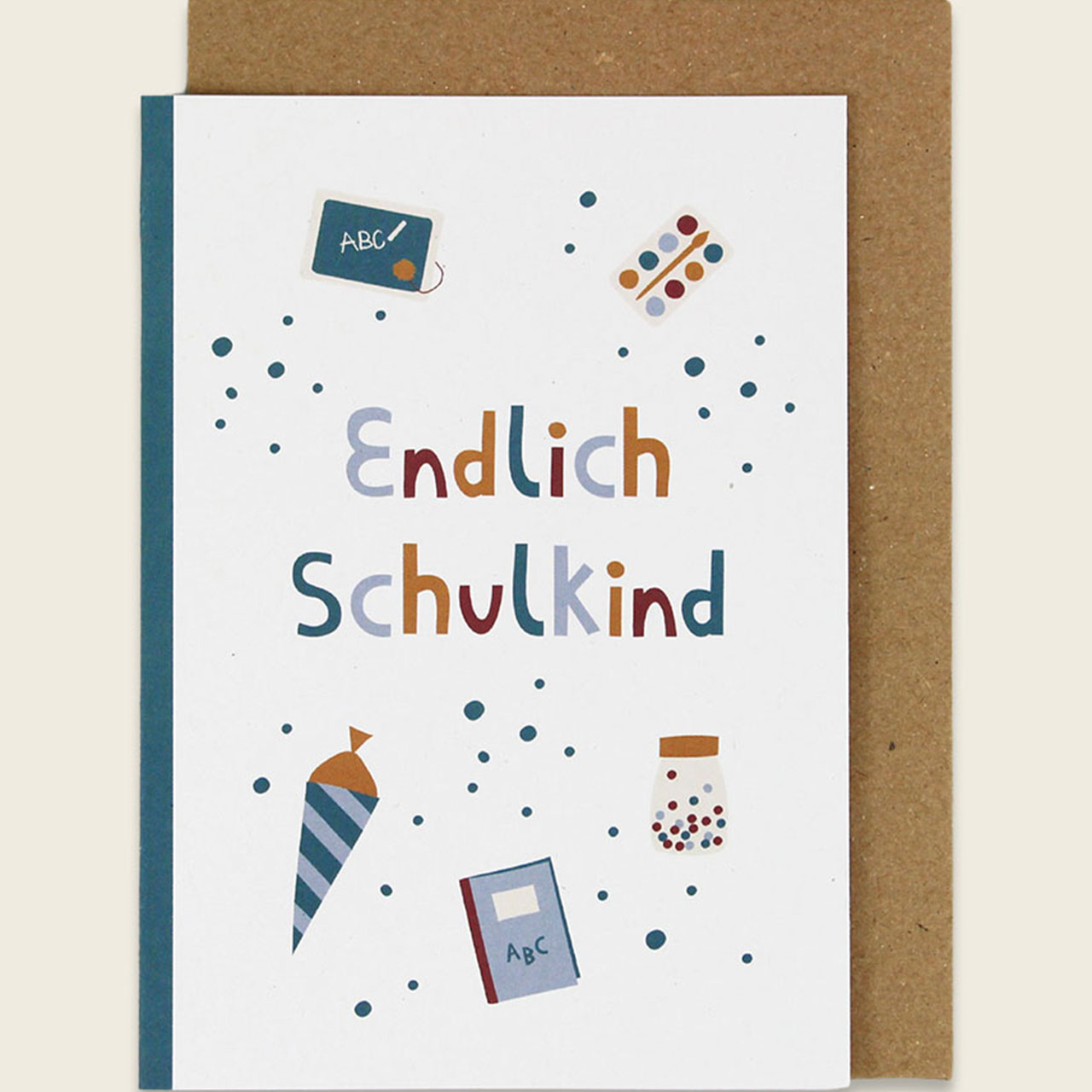 Greetings Card - Schulkind - Turquoise