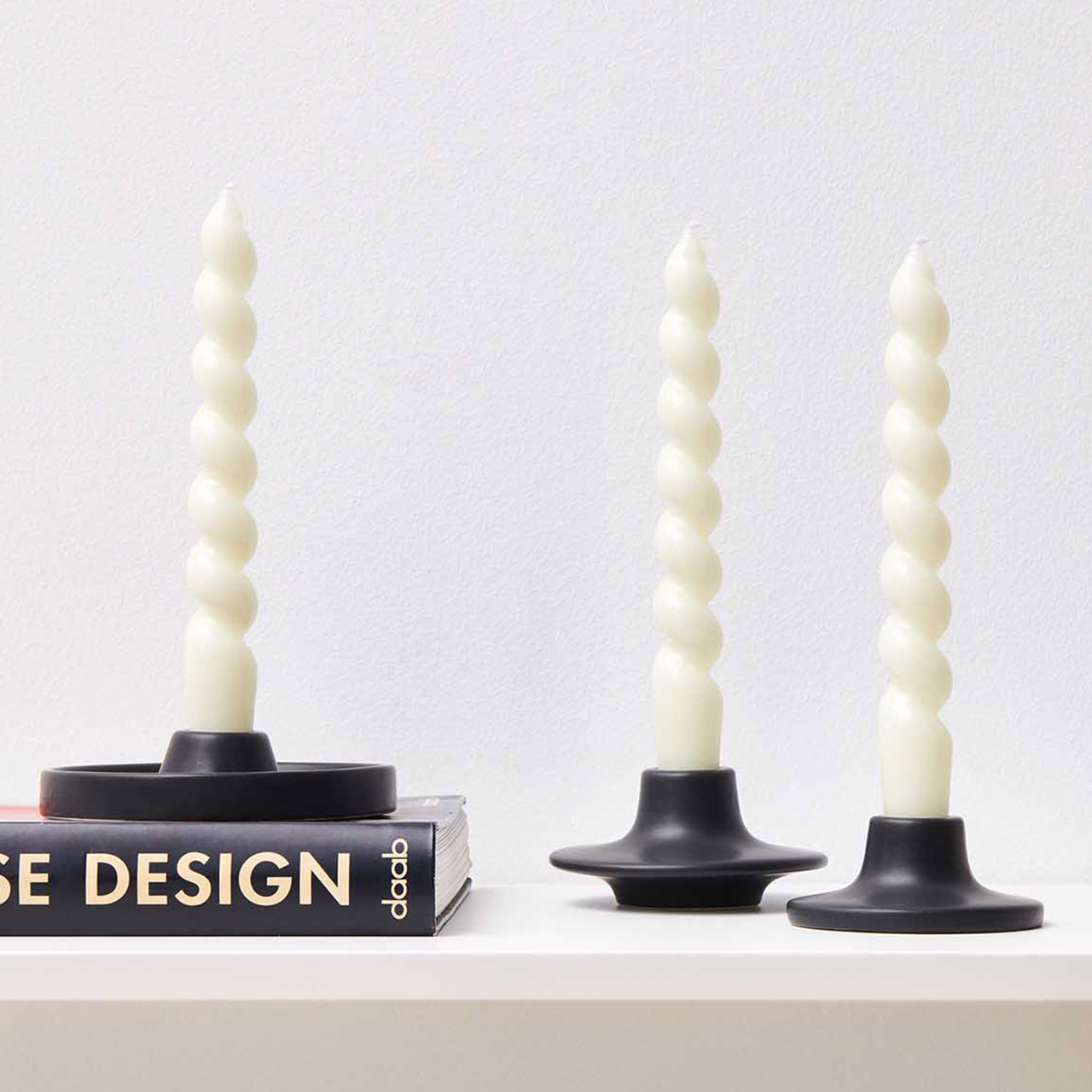 Kerzenständer - Porzellan Schwarz 