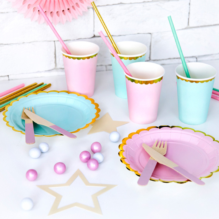 6 Small Pastel Pink Plates