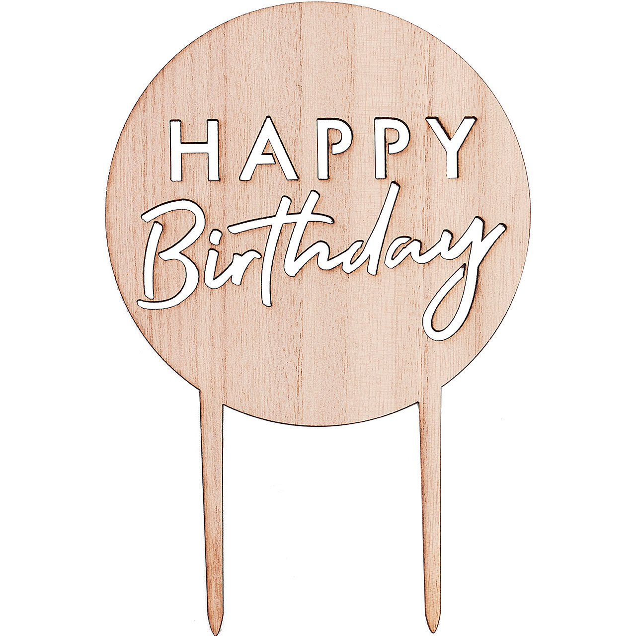Tortendeko aus Holz - Happy Birthday