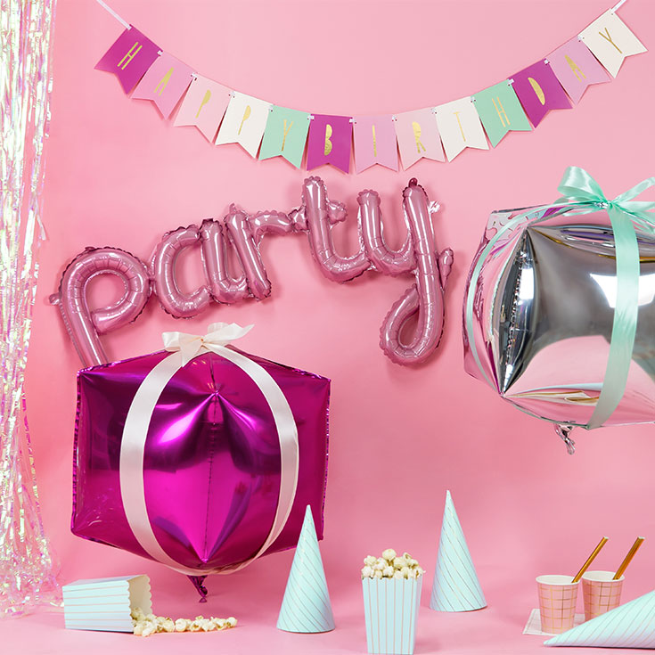 Pink "Party" Foil Balloon