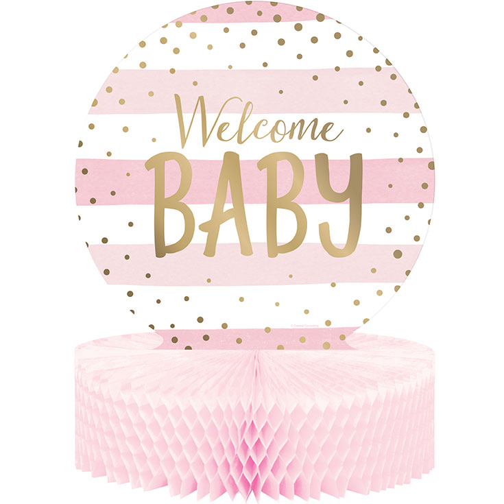 Rosa Tafelaufsatz Welcome Baby
