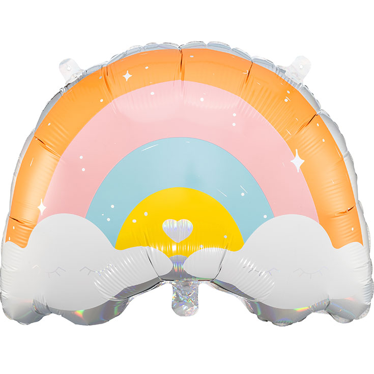 Folienballon Pastell Regenbogen & Wolken
