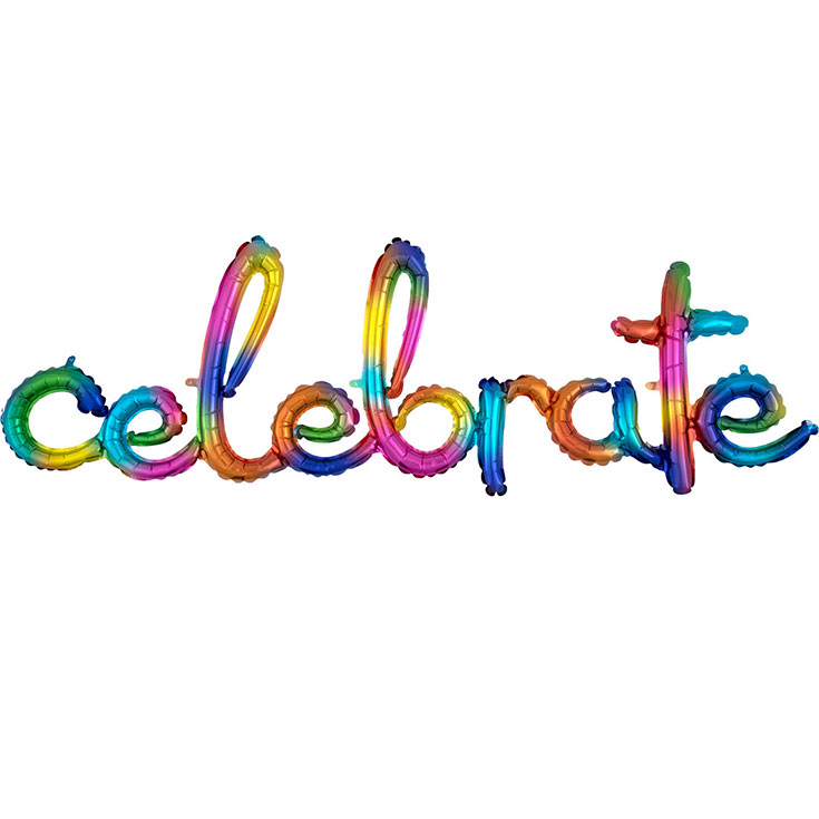 Ballongirlande celebrate in Regenbogenfarben