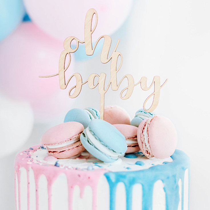 Wooden "Oh Baby" Cake Topper