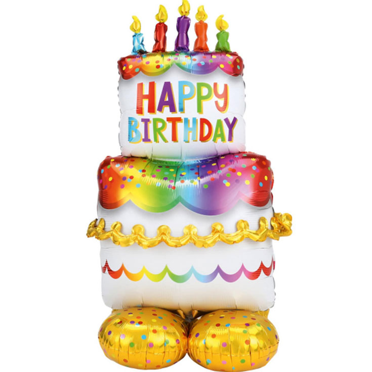 Birthday Cake Folienballon mit Basis 