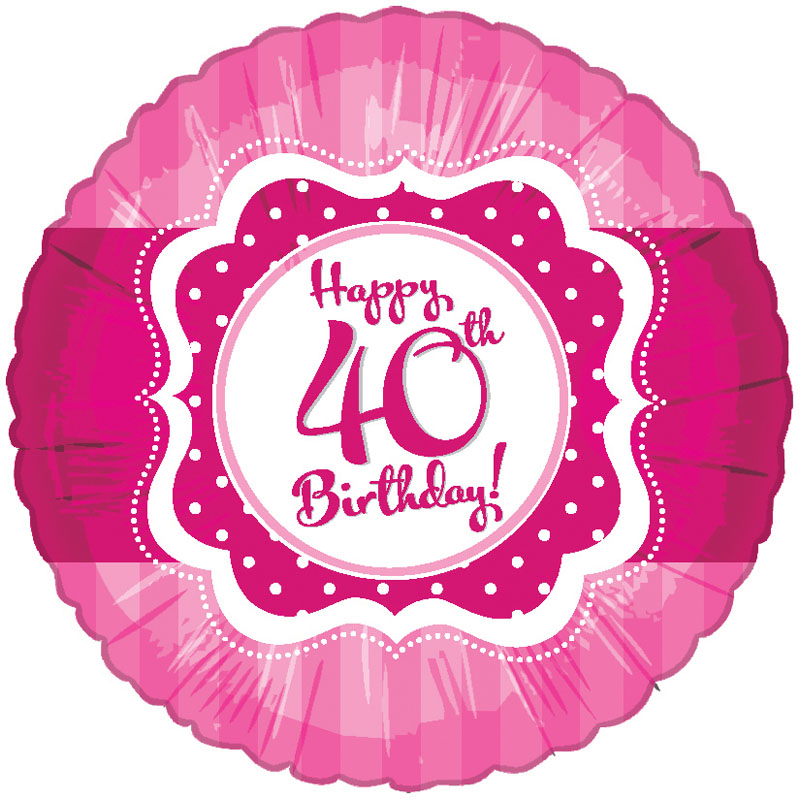 Folienballon Happy 40th Birthday!