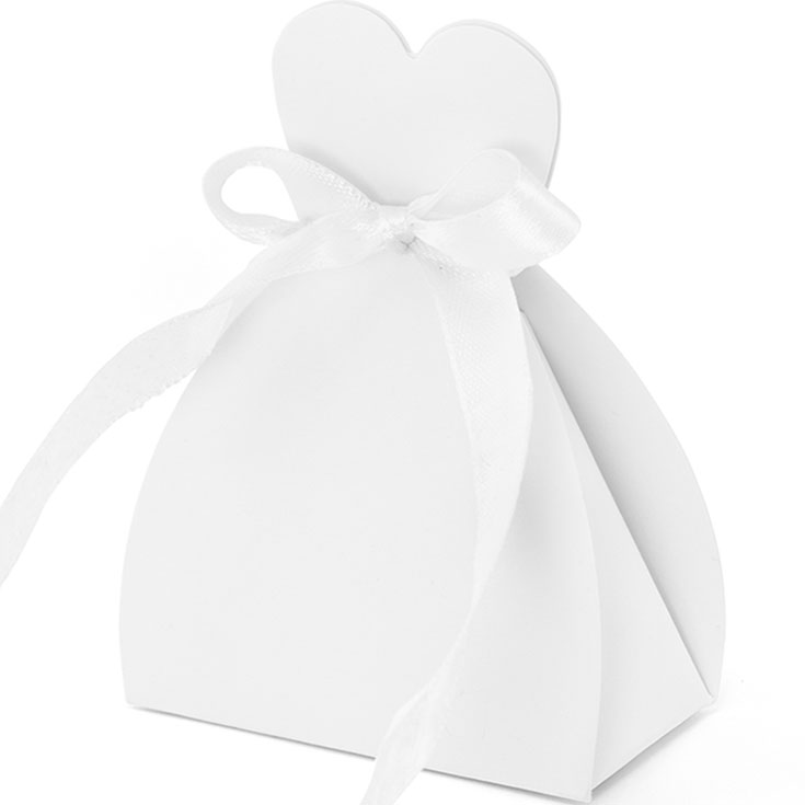 10 weiße Hochzeits Geschenkboxen