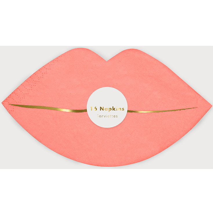 16 Lip Shaped These prett,y paper napkins glimmer with a rose gold foiled spot design Perfect for birthdays, christenings and many other occasions