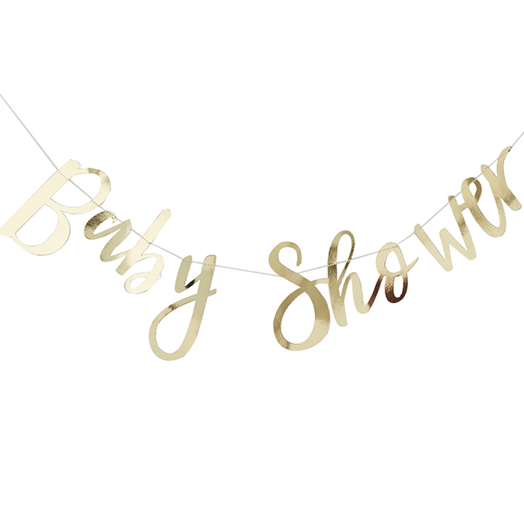 Goldene Scriptgirlande Baby Shower