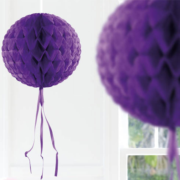  Honeycomb Ball with Tassel - Purple