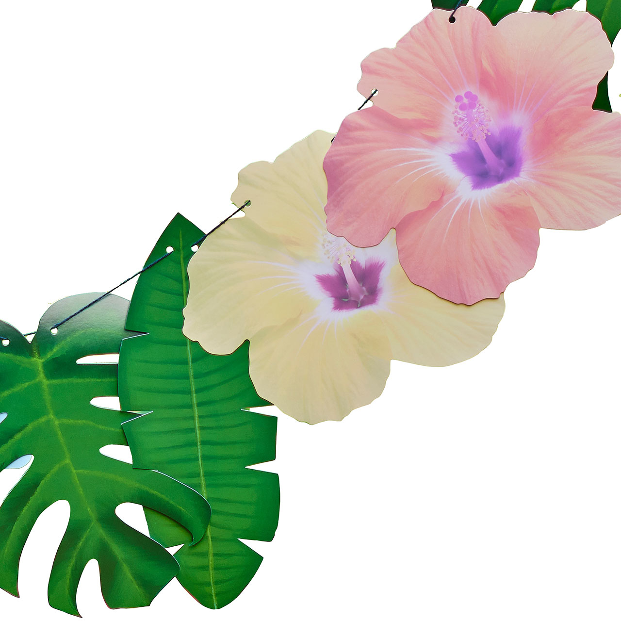 Girlande - Palmblätter & Hibiskusblüten