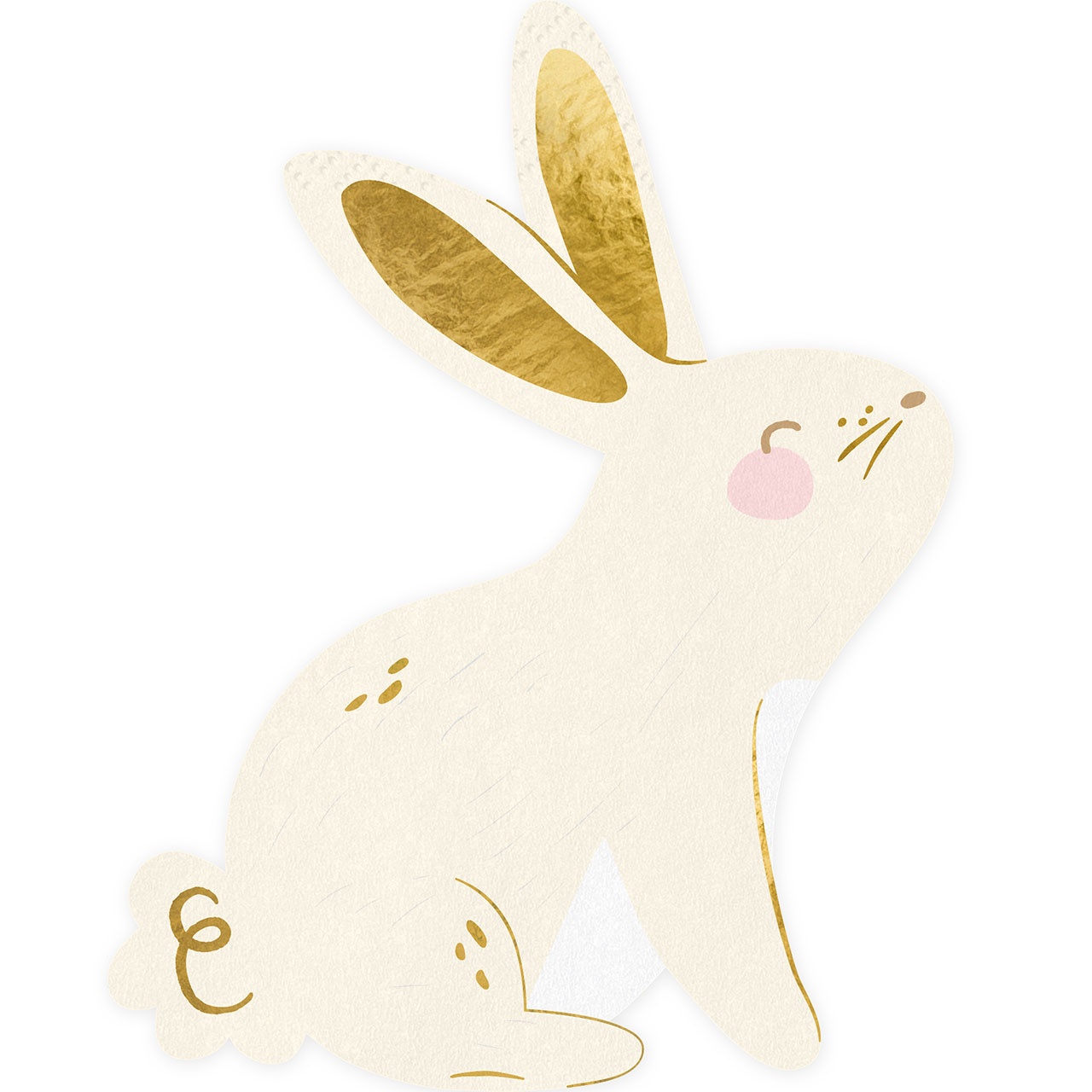 Napkins - White & Gold Bunny  