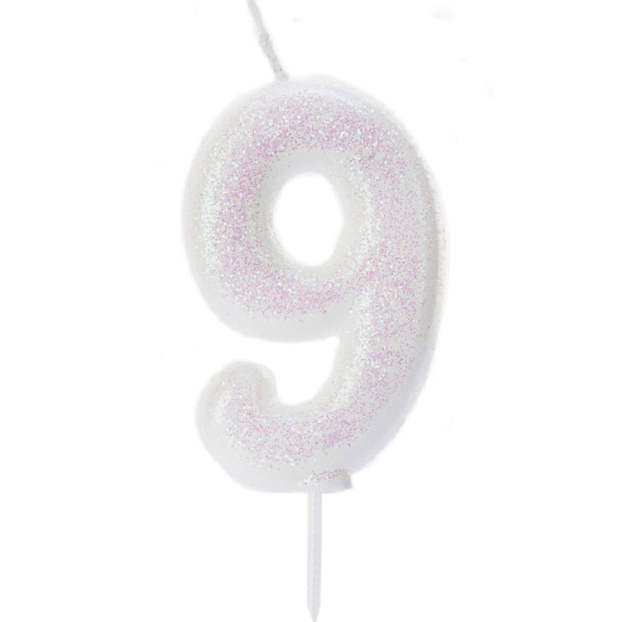 Number Candle 9 - Iridescent Glitter