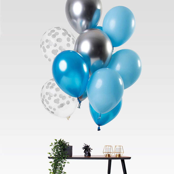 Latexballons - Blau & Silber